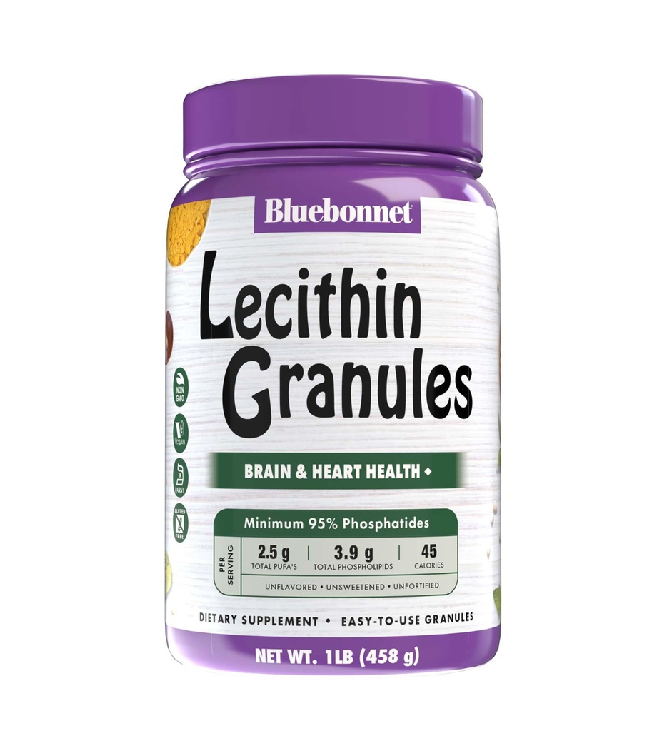BlueBonnet Beslenme Süper Dünya Lecithin Granules, Non-GMO Soy'dan Türlenmiş, Gluten-Free, Vegan, Kosher sertifikalı, No Sugar eklendi, 12.7 oz, Sarı, 12.7 Oz, 12.7 Oz