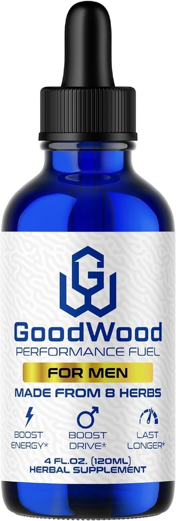 GoodWood - Αρσενικές σταγόνες υγρού - Αυξάνει τη Σταμίνα και το Μέγεθος - Βελτιώνει την ενέργεια, την κίνηση και την εξουσία - για τους άνδρες Ηλικίες 30, 40, 50, 60+ - Κατασκευασμένο με 8 βότανα και οργανικά - Ένα πακέτο