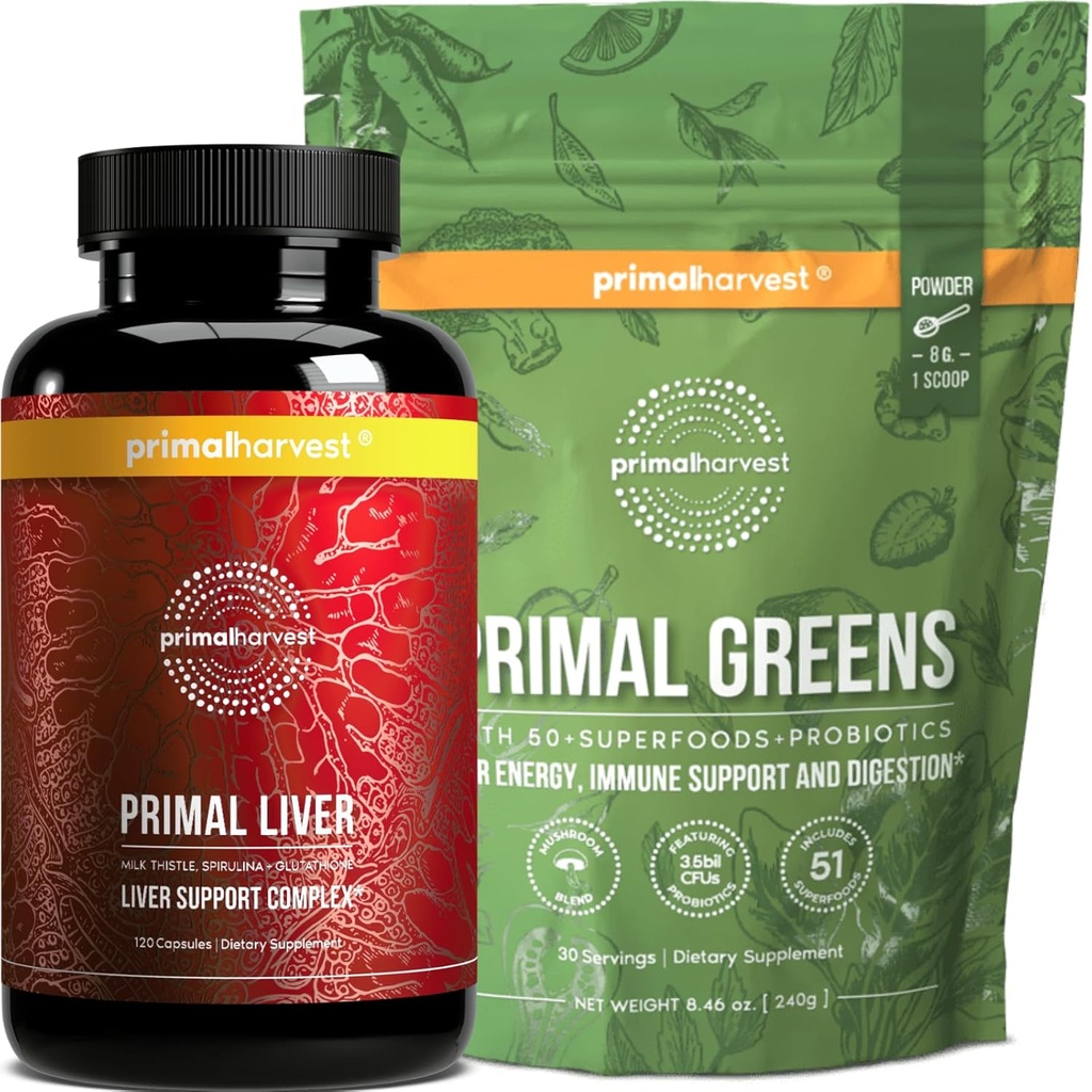 Primal Harvest Liver & Greens Toz Supplements for Women and Men, Sche