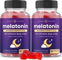 NutraChamps ( Yetişkinler için 2 Melatonin Gummies, Ekstra Kuvvetli Uyku Yardım Vitaminleri, 5 mg veya 10 mg Dose, Vegan Natural Strawberry Flavor Supplement for Better Sleep, 120 Gummies