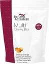 Bariatrik Avantajı Çok Chewy Bite - Bariatrik Cerrahi Hastaları için Yumuşak Chew Multivitamin - Folic Acid, Vitamin D3 & More - Tropikal Orange Flavor - 60 Count