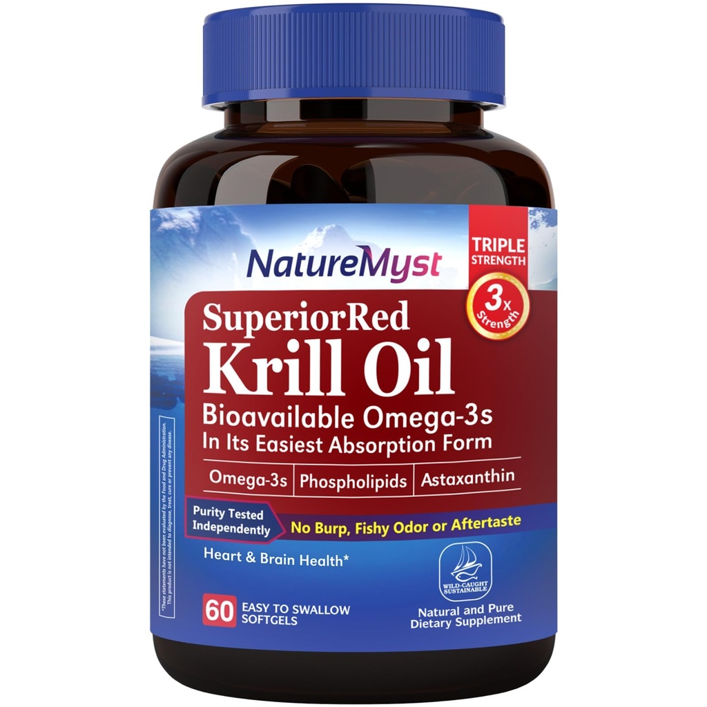 Krill Oil, 1000mg, Omega 3s, DHA EPA & Ασταξανθίνη Φωσφολιπίδια, Μη ΓΤΟ, Χωρίς Ψάρια Γεύση, Κατασκευασμένο στις ΗΠΑ, Επαγγελματική Βαθμός 60 Υγρά Softgels