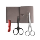 LIVINGO 4.5 inç Ayıd & Mustache Scissors for Men, Professional Rounded Tip Güvenlik Sharp Paslanmaz Çelik Küçük Güzellik Yüz Nose Saç Kazım Shears Kit with Mini Comb and Deri Case Case