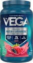 Vega Protein + Supergreens - 20g Plant-Based Protein, Berry, 26 Hizmet, Real Greens & Veggies, Vegan Keto, 0g Eklenmiş Şeker, Non-GMO, Gluten Free, Dairy Free, 1.7lbs (Pazarlama May Vary)