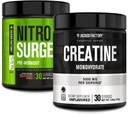 Jacked Factory NITROSURGE Pre Workout Supplement - Instant Strength Gains & Intense Pumps (30 Servisler, Sour Peach Ring) & Tinatine Monohidrat Kas Büyümesi (30 Hizmetsiz)
