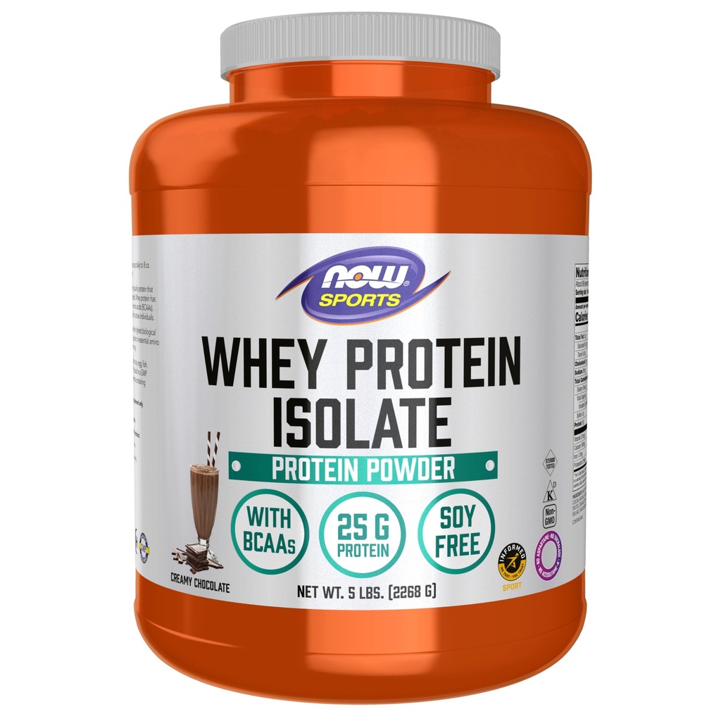 Şimdi Gıdalar Spor Beslenme, Whey Protein Isolate, 25 G ile BCAAs, Creamy Chocolate Toz, 5-Pound