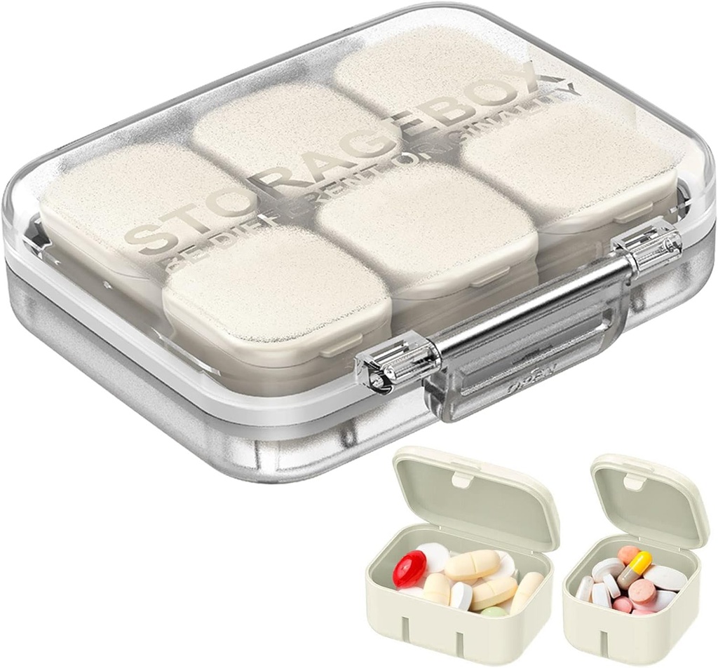 Pill Organizer SOFISO 4/6 Grid Free Assembly Travel Medicine Organizer 10 Day Pill Organizer Φορητό κουτί χάπι Αδιάβροχη θήκη χάπι Καθημερινή περίπτωση φαρμακευτικής αγωγής για βιταμίνες, ιχθυέλαια, συμπληρώματα