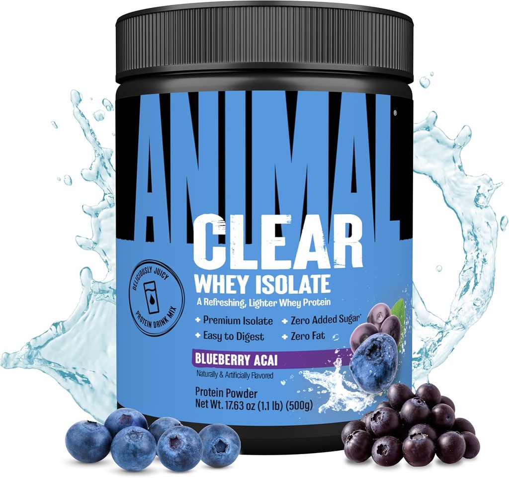 Clear Whey Isolate Protein Tozu - Digest ve Mix için kolay, 5g BCAA, Deliciously Juicy, Anytime Drink for Men and Women, Blueberry Acai 125g (5 hizmet)