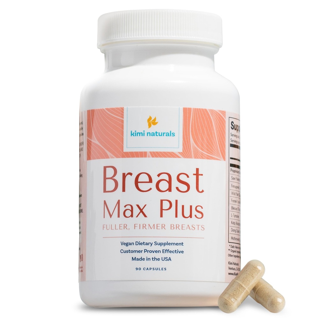 KIMI Naturals Breast Max Plus - χάπια ενίσχυση του μαστού l Enhancer συμπλήρωμα για γρήγορη ανάπτυξη και μεγαλύτερη bust l Formula διεύρυνση για την αύξηση της σταθερότητας, Perkier, και Fuller Bob l 90 κάψουλες
