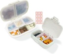 2 Pack Pack Pill Organizer Box - Μικρό Pill Dispenser Αρχική σελίδα Travel Essentials Συμπλήρωμα Κάτοχος Φορητή περίπτωση βιταμίνης 8 Διαμέρισμα & 3 Διαμέρισμα Container Καθημερινή Ιατρική
