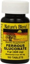 Nature`s Blend Ferrous Gluconate Tablets 324 mg, 100 Count (Pack of 2)