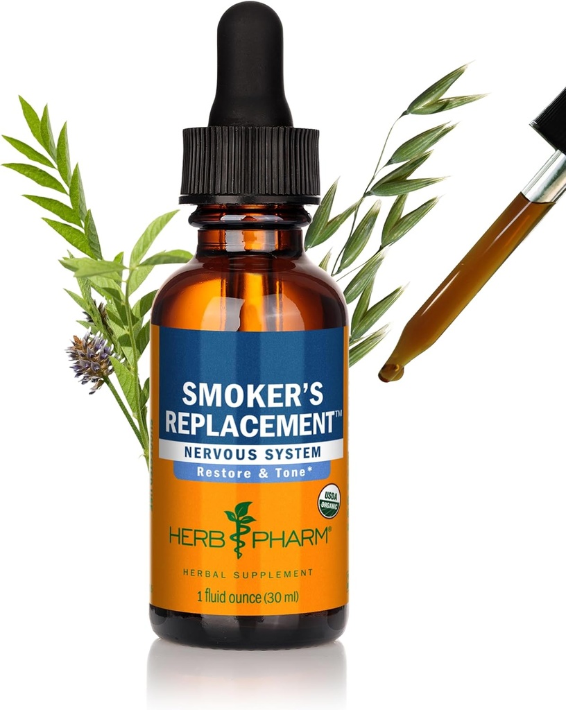 Herb Pharm Smoker'ın Nervous Sistem Desteği için Sıvı Herbal Formula'i Değiştiriyor - 1 Ounce