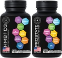 Advanced HMB Plus Vitamin D3 and Prostate Supplements for Men Bundle
