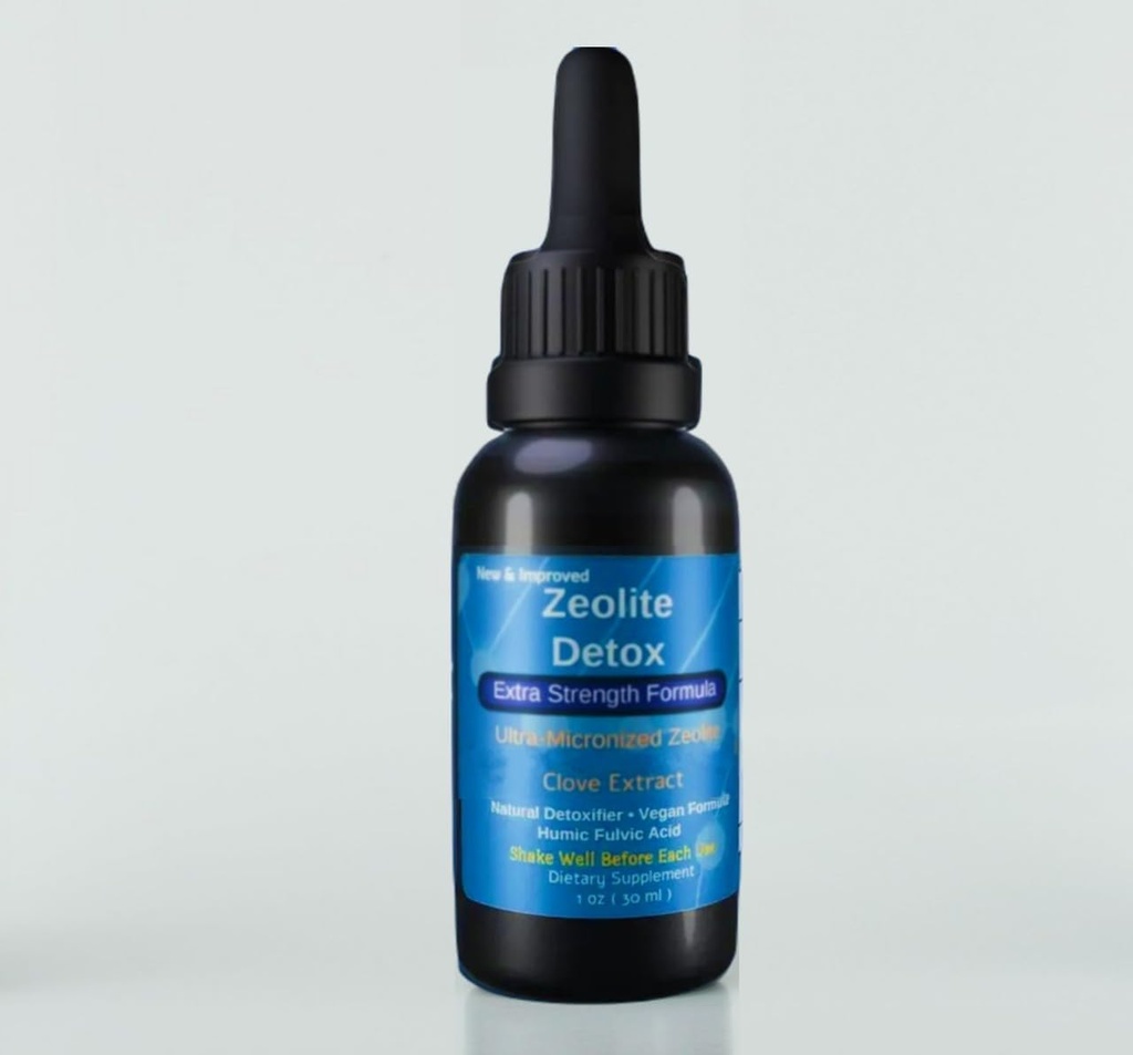 Zeolit Fulvic ve Humic Acid Immune Gut Sıvı Temizser Zeolit 1 oz Glass Şişe 10/01/27