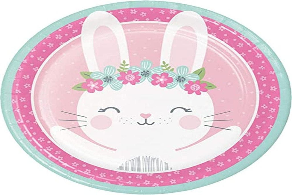 Creative Converting Party Materials, Bunny Party Paper Plates, Plate dinner, Multicolor, 8.75", 8ct