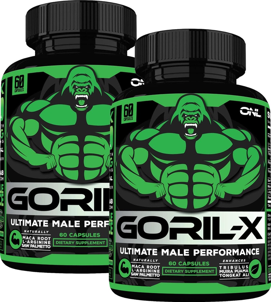 Erkekler için testosteron ATM Supplement - Goril X Workout Male Enhancing Pills 1000 mg - Boyut, Güçlü ve Enerji - Horny Goat Weed, Tongkat Ali & Tribulus Terrestris - 60 Capsules (2pk)