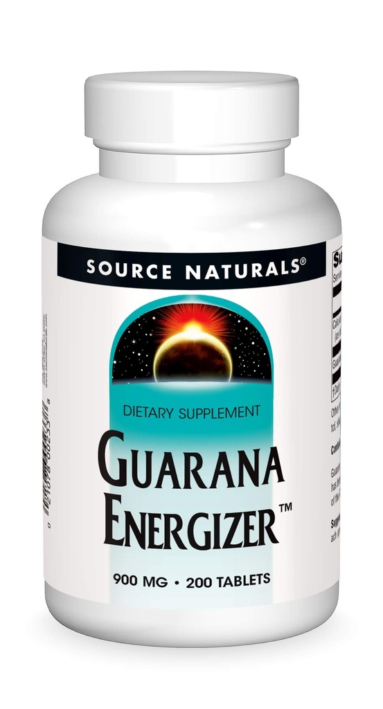 Source Naturals Guarana Energizer 900 mg Caffiene ve Enerji - 200 Tablet