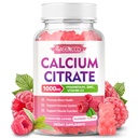 Steel Citrate Gummies 1000 mg w/Vitamin D3, Kadınlar ve Erkekler için Yüksek Apsiyonel Tamam, Plus Magnezyum, Pyum, Muscle & Immune, Sugar-Free, Raspberry Flavor, 60 Count