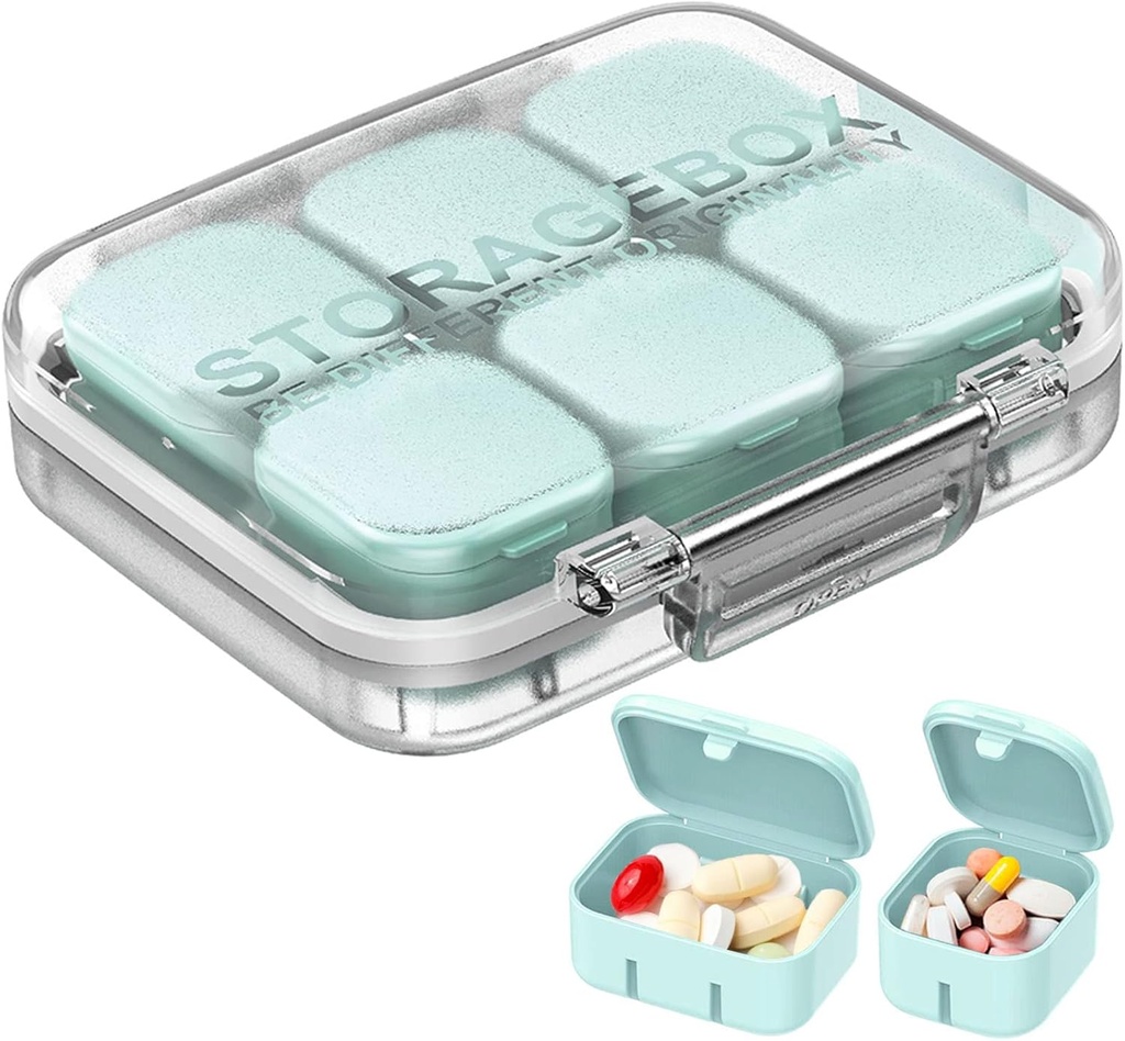 Pill Organizer SOFISO 4/6 Grid Free Assembly Travel Medicine Organizer 10 Günlük Pill Box Su Yalıtımı Günlük İlaçlar Vitaminler İçin Vaka Oluşturur, Balık Yağları, Tamamlar