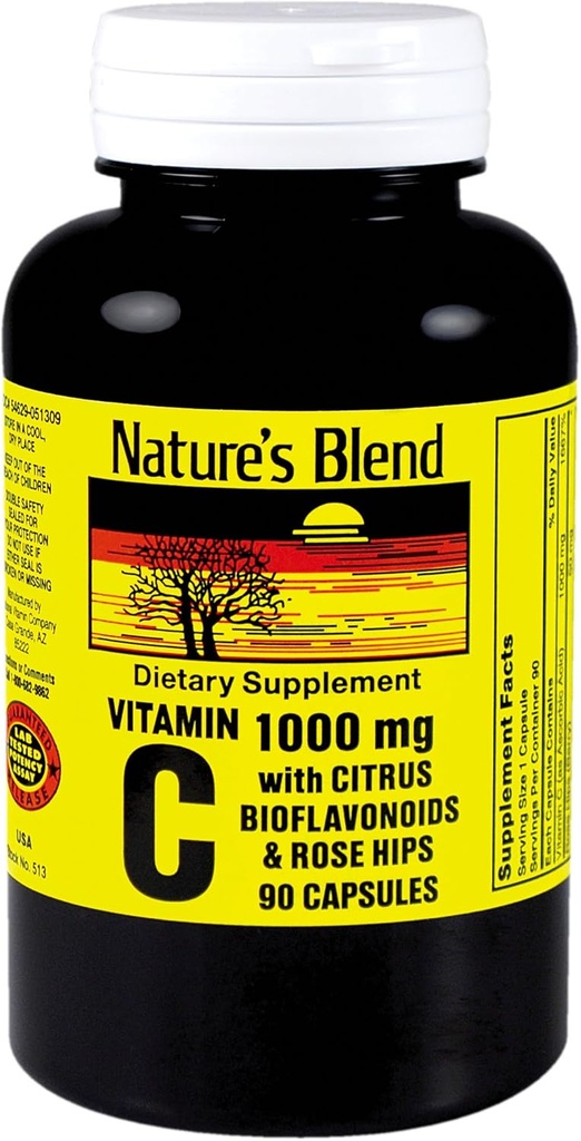NAT B VIT C W/BIO&RH CP 1000MG 90 από το μείγμα της φύσης