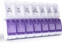 MERICARGO Am Pm Pill Organizer 7 Ημέρα, 2 φορές την ημέρα μεγάλο εβδομαδιαίο κουτί χαπιών, Push Button Καθημερινή περίπτωση χαπιών για βιταμίνη, ιχθυέλαιο, συμπληρώματα