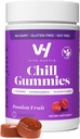 VitaHustle Chill Gummies for Stress Relief, 300 mg KSM 66 Ashwagandha, L-Theanine, Vegan, Mood Gummies, Balance Cortisol, Focus (Passion Fruit) 50 Kont