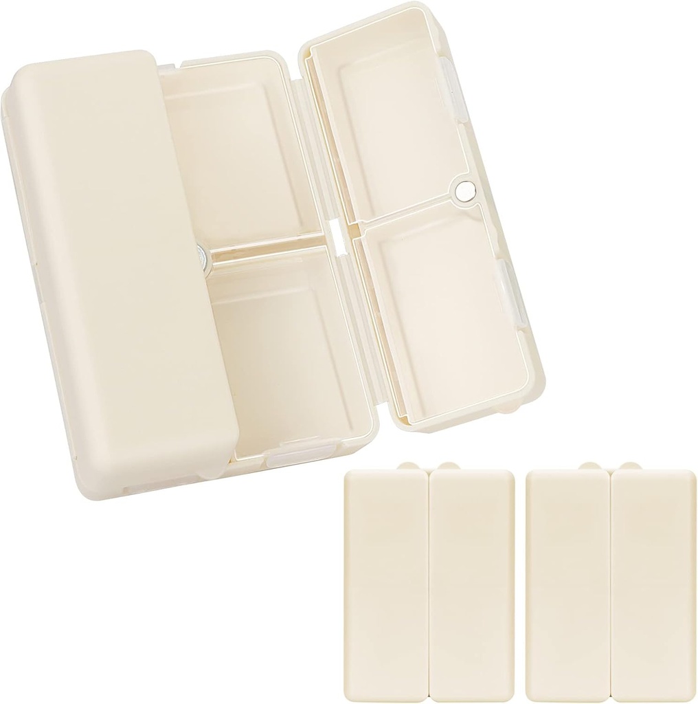 FYY Daily Pill Organizer,2 Adet 7 Karşılaştırma Portreatif Pill Case Travel Pill Organizer, [Folding Design] Pill Box for Purse Pocket to Hold Vitamins,Cod Liver Oil,Supplements and Drug-Whiter