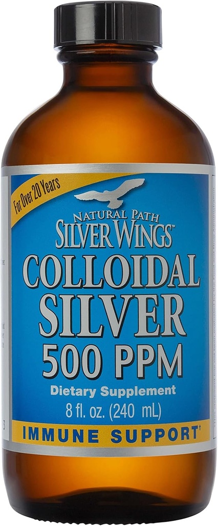 Doğal Pat Silver Wings Colloidal Silver 500ppm (2.500) Immune Support Supplement 8 fl. oz.