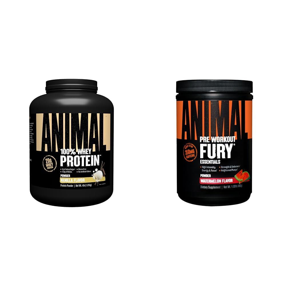 Hayvan% 100 Whey Protein Toz Vanilla 4lb Sche Fury Pre Workout Toz Supplement Watermelon 16.96oz