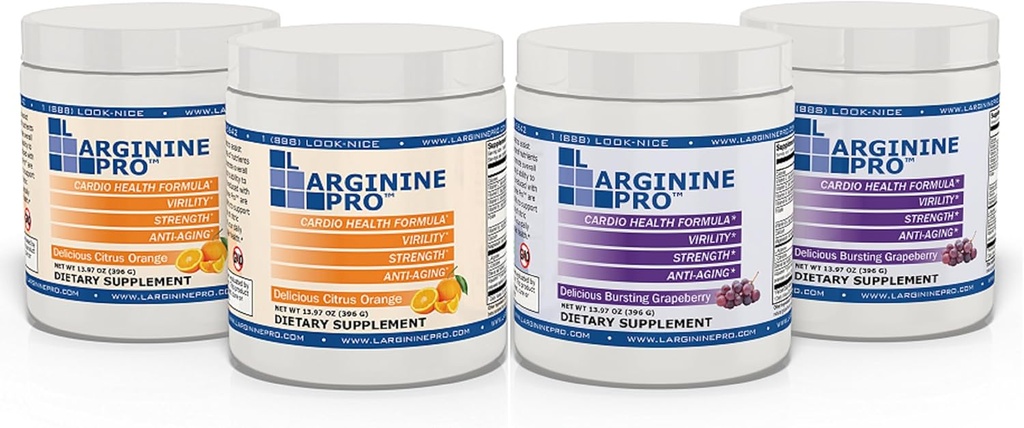 L-ARGININE PRO | 5,500 mg L-Arginine Plus L-Citrulline 1,100 mg Orange & Grape Toz İçecek Kombinasyonu için Tamamlandı Nitrik