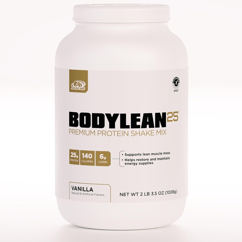 AdvoCare BodyLean25 - Πρωτεΐνη σε σκόνη με Whey Protein Isolate - Υποστηρίζει Μυϊκό Κτίριο & Α Lean Body - Προσφορές Ενεργειακή Υποστήριξη* - Βανίλια, 4.5 oz