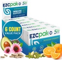 EZC Pak 5 Günlük Echinacea, Vitamin C, çinko & Vitamin D - Telsiz Immune Support Supplement for Yetişkinler - Destekler Immunity, Easy Travel-Size Supplement Pack - ( Borges)