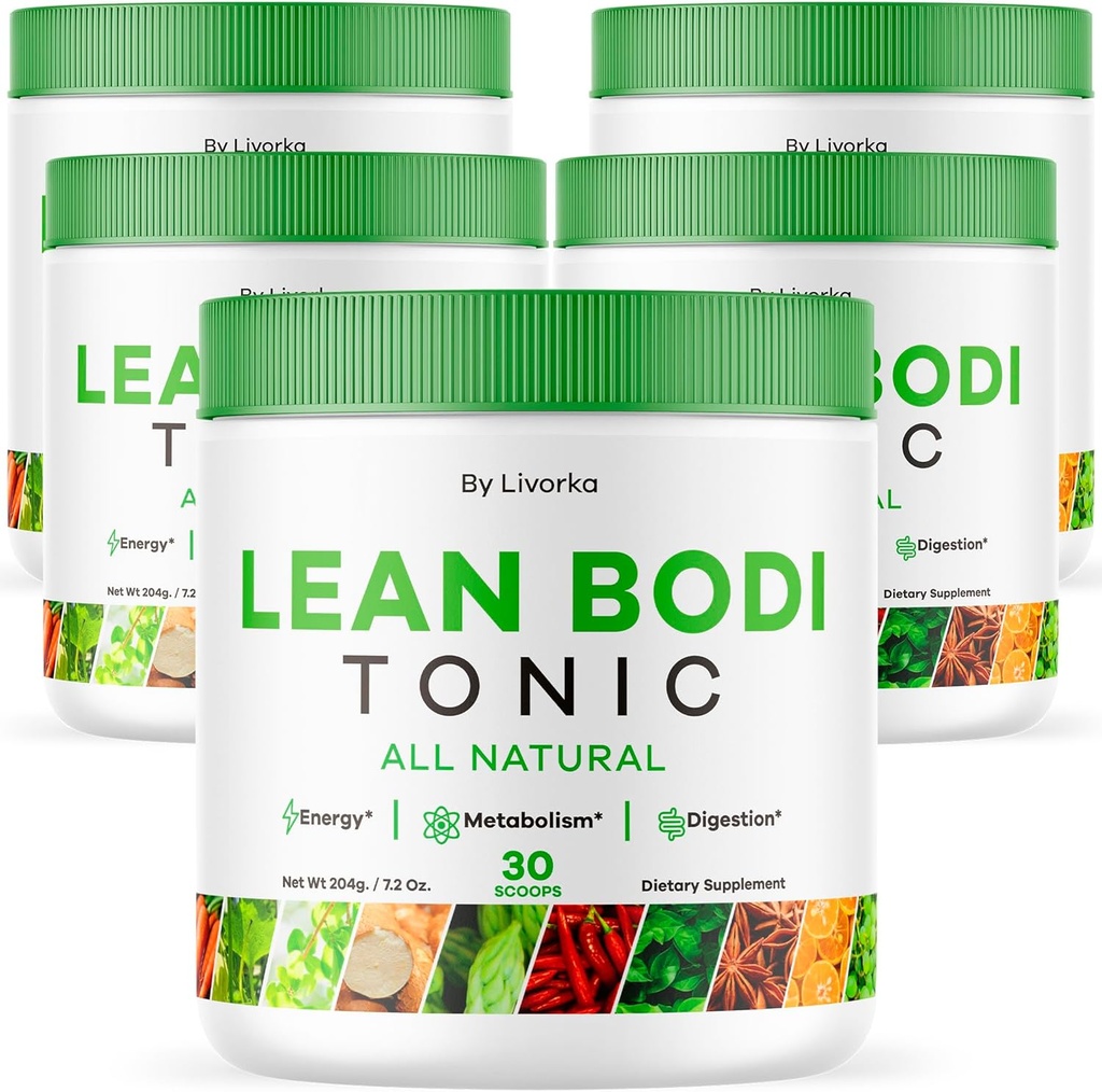 LIVORKA Lean Bodi Tonic, All Natural Advanced Formula Toz, 5 Ay için 150 Hizmet, 5 Ay Paketi, 5