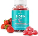 Belive Biotin Gummies με MultiVitamins, Folate, Ινοσιτόλη – Υποστηρίζει την ανάπτυξη των μαλλιών, υγιές δέρμα & νύχια – Vegan, Pectin Based – Flavor Φράουλα (1)