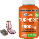 Turmeric 1500 mg Supplement,% 95 Curcuminoids, 220 Capsules (110-Day Supply) ile İki (2) Seyahat Pill Vakaları.