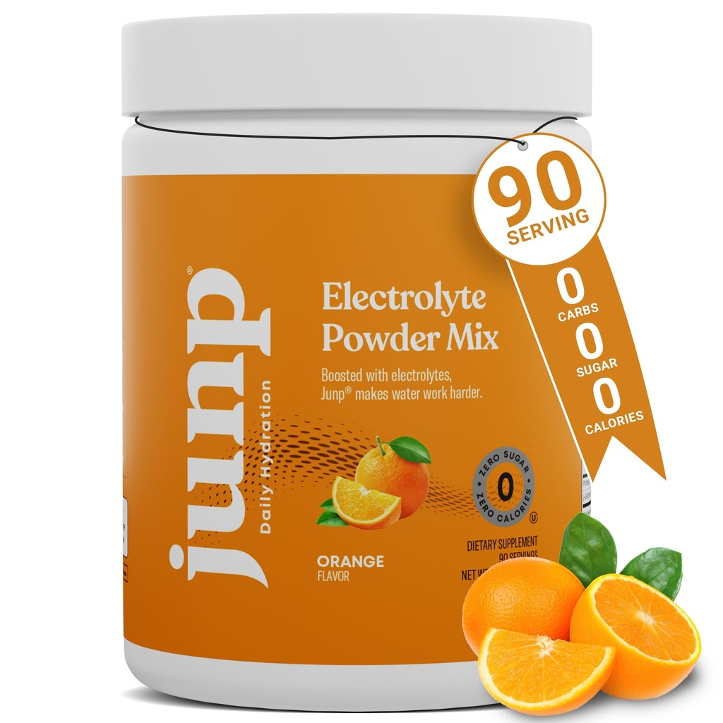 JUNP Electrolytes Toz No Sugar No Carbs, Sweet Tangy Citrus Orange Keto Electrolyte Drink Mix, Pyum & Salt Hydration Toz Elektrolytes Zero Calorie Sugar Free Electrolyte Toz, 90 Hizmetler