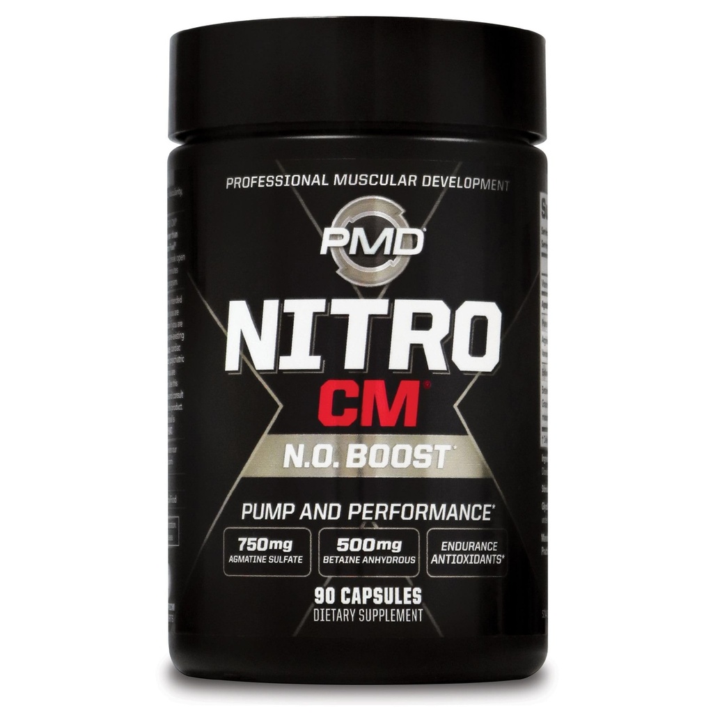 PMD Sports Nitro cm - Agmatine Pre Workout Supplement - Kas Büyüme L Arginine ile Çalışma - Endurance Boost for PES Egzersiz, Eğitim ve Vücut Yapım - 90 Capsules
