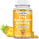 Çocuklar için Magnezyum Gummies - Magnezyum B6, L-theanine, Chamomile & Lemon Balm - Çocuklar ve Yetişkinler için Calm Magnezyum, Rahatlama, Pineapple Flavor 60 Gummies