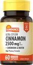 Sundance Ceylon Cinnamon Capsules 2500 mg | 60 Pills | Chromium ve Biotin | Vegetarian, Non-GMO ve Gluten Free Supplement Supplement