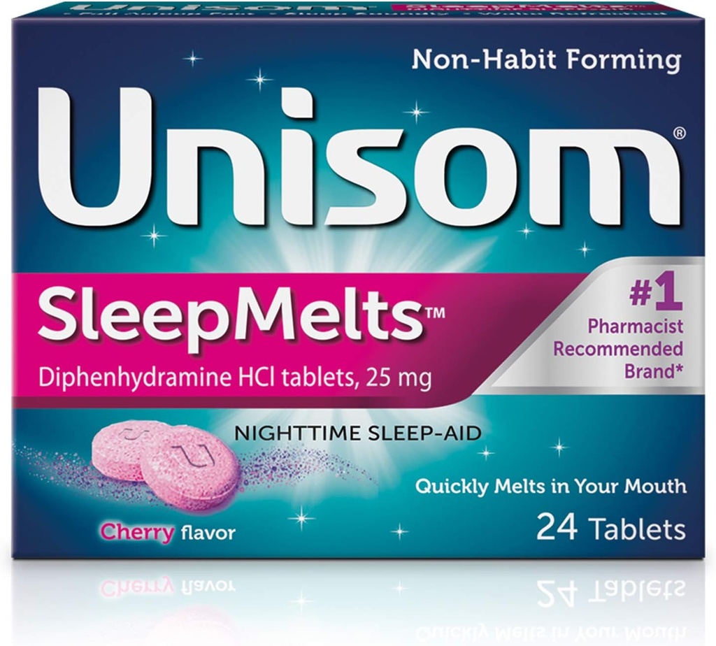 Unisom SleepMelts, Nighttime Sleep-aid, Diphenhydramine HCI, 24 Tablet, 25 mg