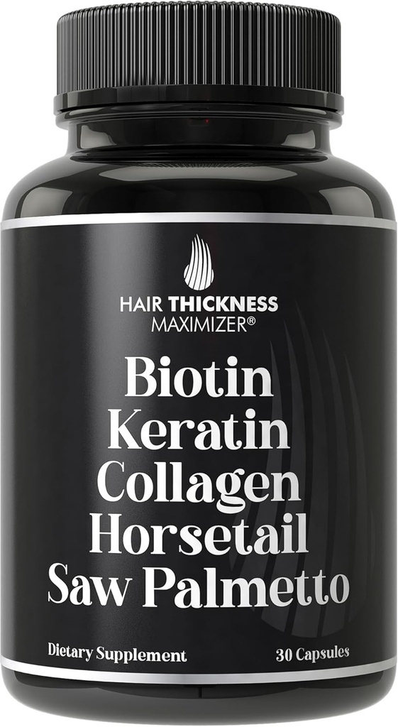 Biotin (5000mcg), Keratin, Collagen, Horsetail, Saw Palmetto - Kadınlar ve Erkekler için 5in-1 Saç Büyüme Tamam & Vitaminler, İncelenmesi için Şanslı Bloker Capsules - Saç Büyüme Vitaminleri