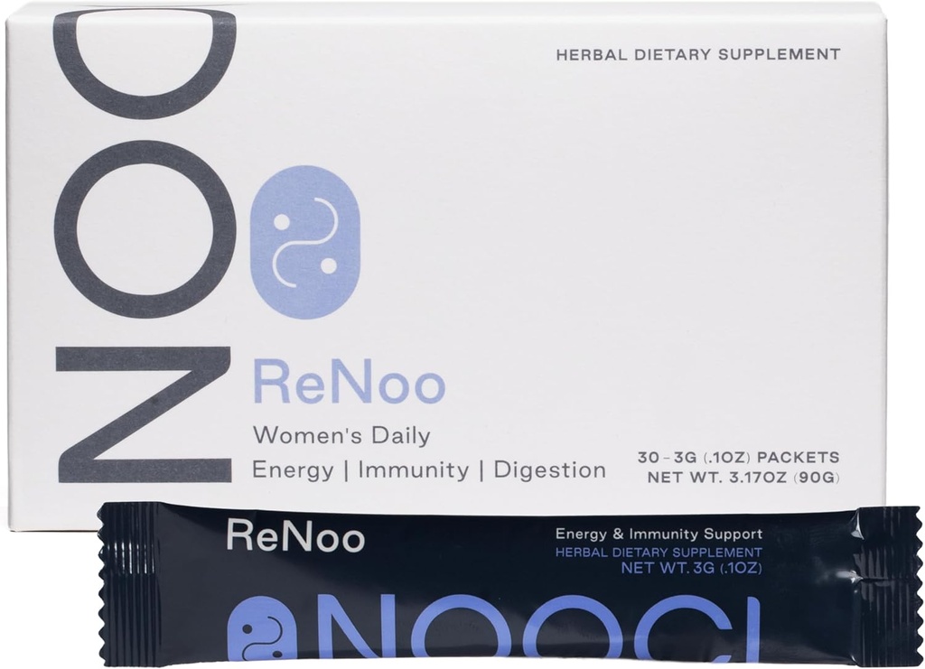 NOOCI ReNoo Women's Daily Toz for Energy, Immunity, Digestion | Nodrew Sugar | Non-GMO | Vegan | 30 Sachets, Green Tea