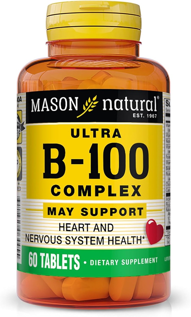 MASON NATURAL Ultra B,100 Kompleksi, 100,Day Supply, Normal Immune Desteği ve Enerji Metabolism