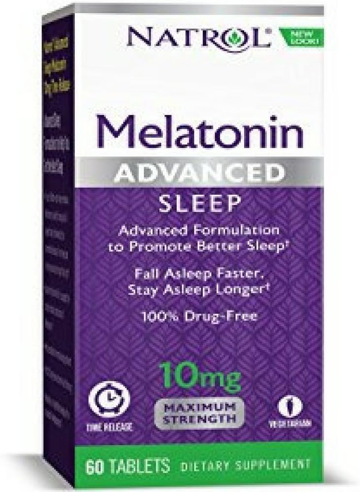 Natrol Gelişmiş Uyku Melatonin Tabletleri, Maksimum Güç, 60 Kont, 5 Paket