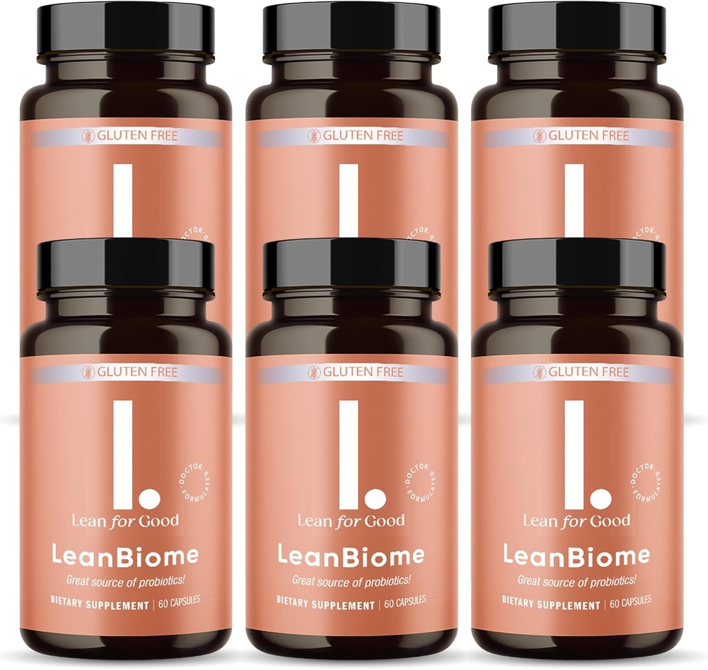 LeanBiome, 9-Strain Probiyotik Formula, Dengeli Gut Microbiome, Greenselect Phytosome ile Güçlü Gut Probiyotikleri - 60 Capsules, 6 Pack