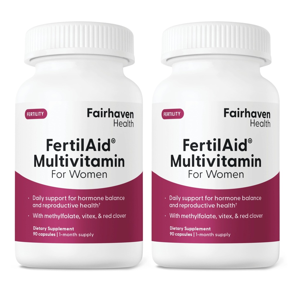 Fairhaven Health FertilAid for Women | Prenatal Vitamin Ferttitude Supplements for Women | Conception for Her with Vitex and Folate | Support Cycle Regularity and Ovulation* | 180 Capsules