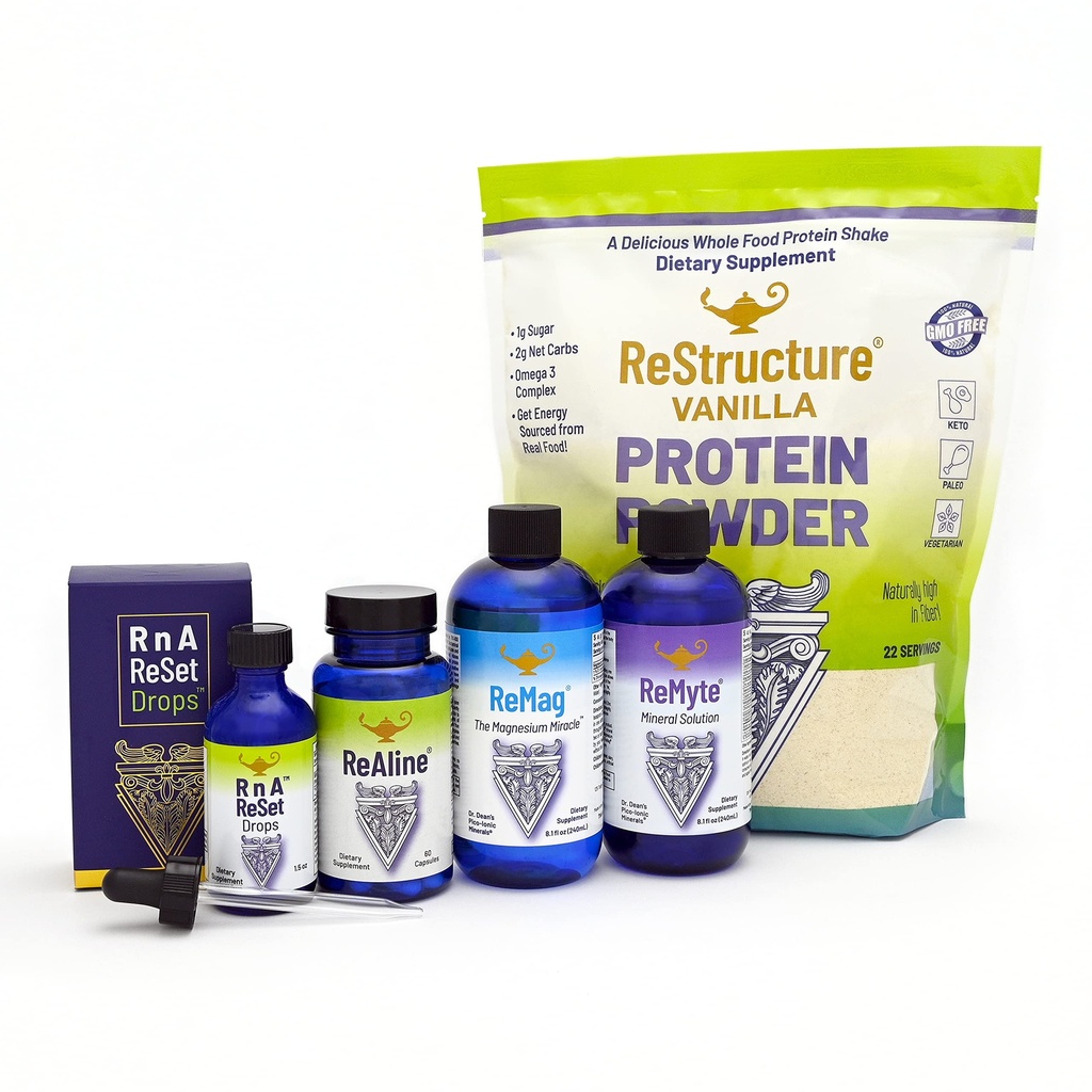 RnA ReSet - Total Body reset, Diyeter Supplement Protokolü, Magnezyum, Electrolytes, Vitamin B, Vanilla Protein Toz, Wellness ve Longevity - Dr. Carolyn Dean