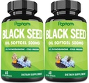 Premium Black Seed Oil Softgel Κάψουλες - 2 συσκευασίες 60 Counts 500mg - 4 Μήνες Προμήθεια για Ανοσία, Κυκλοφορία, Πεπτικό, Δέρμα, Μαλλιά & Διαχείριση Σώματος