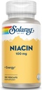 SOLARAY Niacin 100 mg, B3 | Skin Health, Nervous System & Circulation Support | 100ct