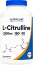 Nutricost L-Citrulline 1500 mg, 180 Capsules - 750 mg Per Capsule, Gluten Free, Non-GMO, Ambalaj Vary